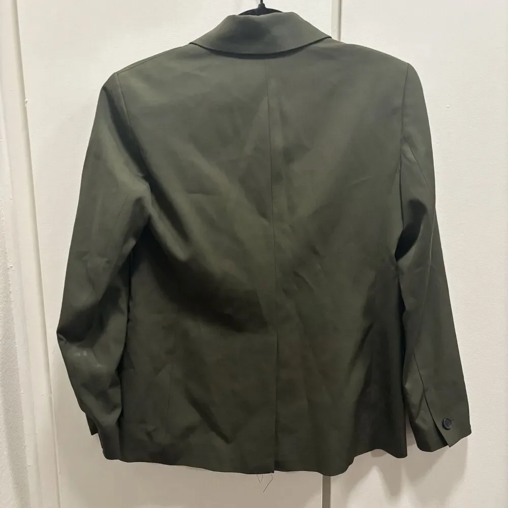 Everlane Women’s Sz 2 100% Wool Italian GoWeave Olive Green Blazer